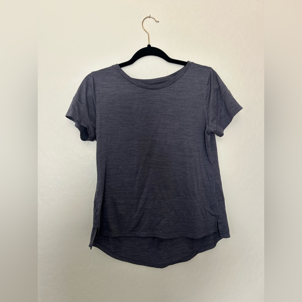 Women's Purple Gray Short Sleeve Top